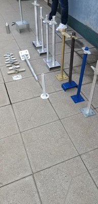 Ringlock-systeem voor de bouw van steigers met een ronde basisplaat