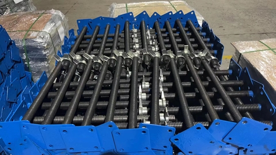 Verstelbare U-hoofd staal schroef basis jack met blauw gekleurde basis