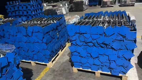 Verstelbare U-hoofd staal schroef basis jack met blauw gekleurde basis