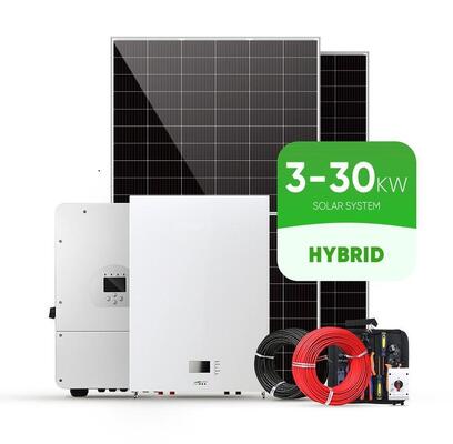 Compleet hybride zonne-energiesysteem 3 fase 3 kW -30 kW op off-grid hybride zonnepaneelvoedingssysteem