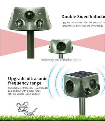 Running Deer Ultrasonic Solar Animal Repeller Voor Yard 6 Modes Repellent Met Beweging Sensor & Blinkend Licht