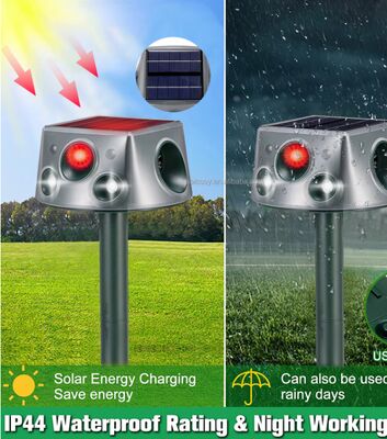 Running Deer Ultrasonic Solar Animal Repeller Voor Yard 6 Modes Repellent Met Beweging Sensor & Blinkend Licht
