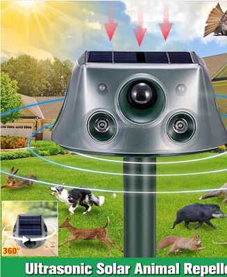 Running Deer Ultrasonic Solar Animal Repeller Voor Yard 6 Modes Repellent Met Beweging Sensor & Blinkend Licht