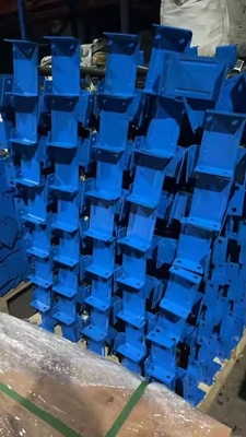 Verstelbare U-hoofd staal schroef basis jack met blauw gekleurde basis