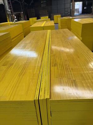 21mm 27mm Dikte Waterdicht Formwerk Fenol Multiplex 3 Laags Geel Bekistingspaneel