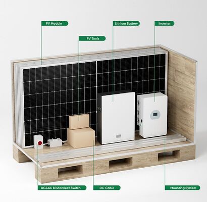 Compleet hybride zonne-energiesysteem 3 fase 3 kW -30 kW op off-grid hybride zonnepaneelvoedingssysteem