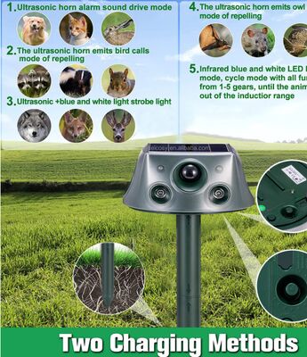 Running Deer Ultrasonic Solar Animal Repeller Voor Yard 6 Modes Repellent Met Beweging Sensor & Blinkend Licht